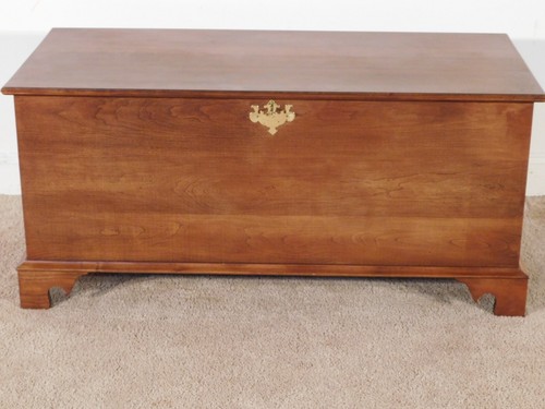 The Bartley Collection 1960s Solid Cherry Chippendale Blanket Chest ON HOLD 