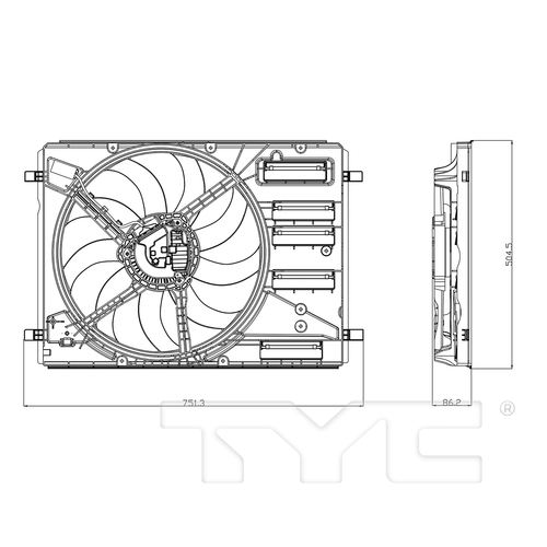 Conjunto de ventilador de refrigeración de radiador y condensador para Ford Bronco Sport 21-22 con BLM - Imagen 4 de 4
