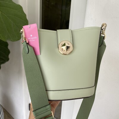 Kate Spade K8103 Audrey Smooth Leather Mini Bucket Bag Crossbody Sage