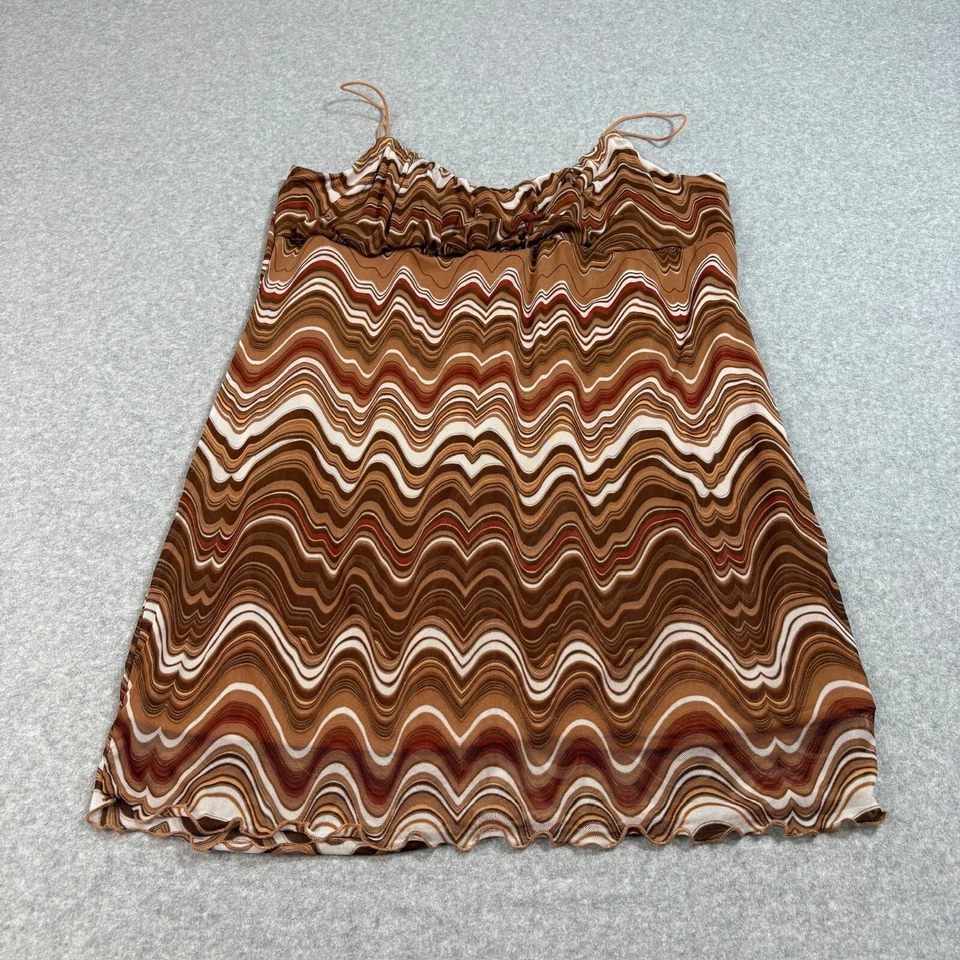 Vestido Mujer Rue 21 2X Naranja Remolino Transparente Chaqueta Hippie Festival Retro Club Y2K Foto 2 de 4