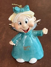 FUN! Vintage Kreiss Psycho Ceramics Daffy Bell Green Angel Freckles Christmas