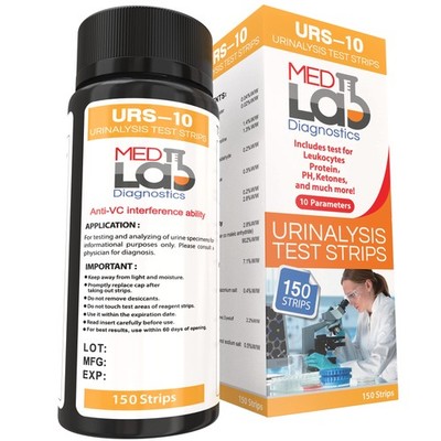 Med Lab Diagnostics 10 Parameter Urine Test Strips for Urinalysis(150 Cnt) in...