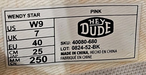 Zapatos mocasines con cordones Hey Dude rosa sin cordones Wendy Star - para mujer talla 9 - Imagen 8 de 14