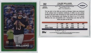2024 Topps Chrome Rookies Green Refractor /99 Caleb Williams #202 Rookie RC