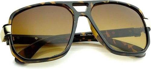 Men Sunglasses Designer Square Black Lens Gold Fashion Classic Retro Vintage NEW - Picture 24 of 60