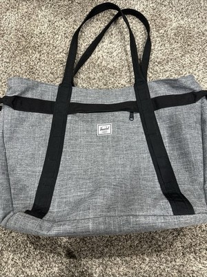 Hershel Gray And Black Tote/ Bag From Zipper Pocket