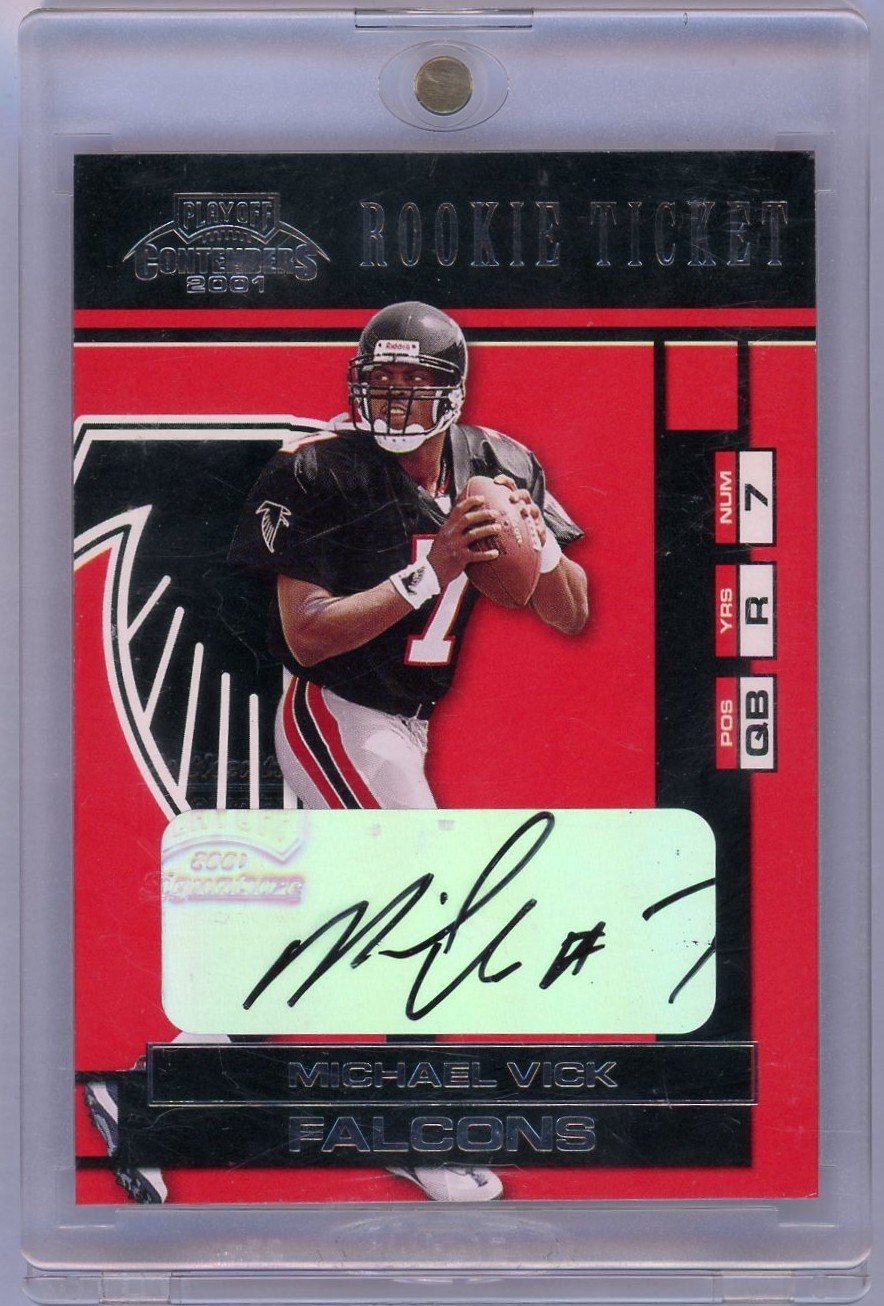 2001 Playoff Contenders Rookie Ticket Michael Vick #157 Rookie Auto RC