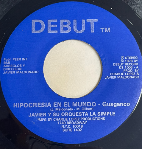 JAVIER Y SU ORQUESTA LA SIMPLE Hipocresia En El Mundo GUAGUANCO 1. Mal Ebay M