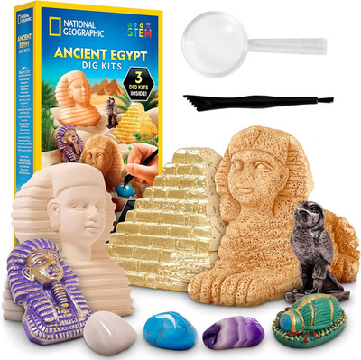 National Geographic Ancient Egypt Dig Kit   Includes Pyramid, Sphinx & Pharaoh-S
