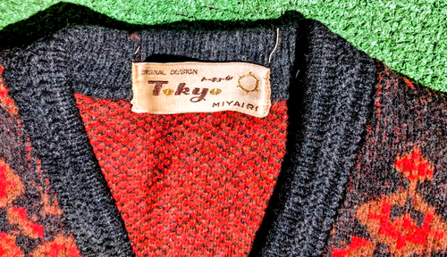 1980er Vintage Fair Isle rotes Muster Damen Medium Wollpullover L/S Pullover gebraucht, in einwandfreiem Zustand - Bild 6 von 7