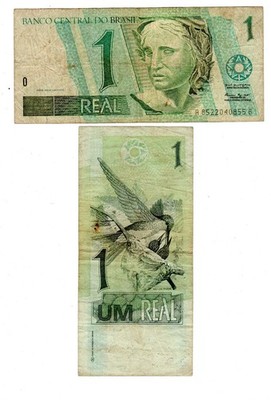 Brasilien BRAZIL Banknote 1 REAL 2003 P251 VOGEL REPUBLICA GUTER ZUSTAND
