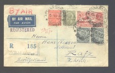 British India -  Switzerland reg. airmail Apollo Bandar -  Rafz, 15.2.1937