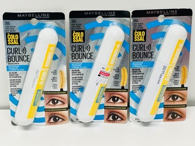 (3) Maybelline Colossal Curl Bounce Mascara Sealed Waterproof 365 - Very Black