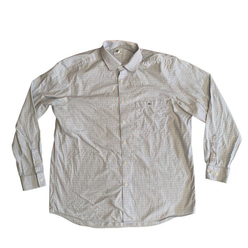 Lacoste Herren Hemd Größe XL EUR 44 Kariert Langarm Knopfleiste 100% Baumwolle