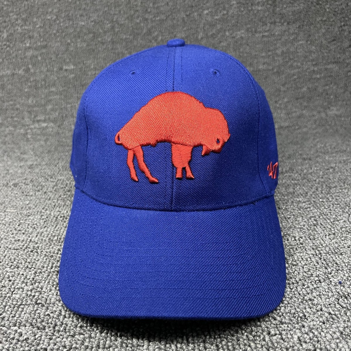 '47 Brand Buffalo Bills Royal Blue Adjustable Cap Red Bison Logo OSFA