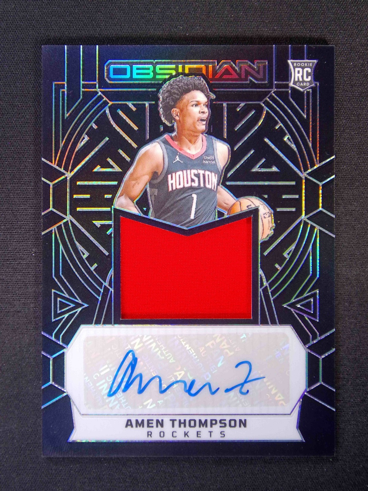 2023-24 Panini Obsidian Amen Thompson #240 RC Rookie Auto Patch /99