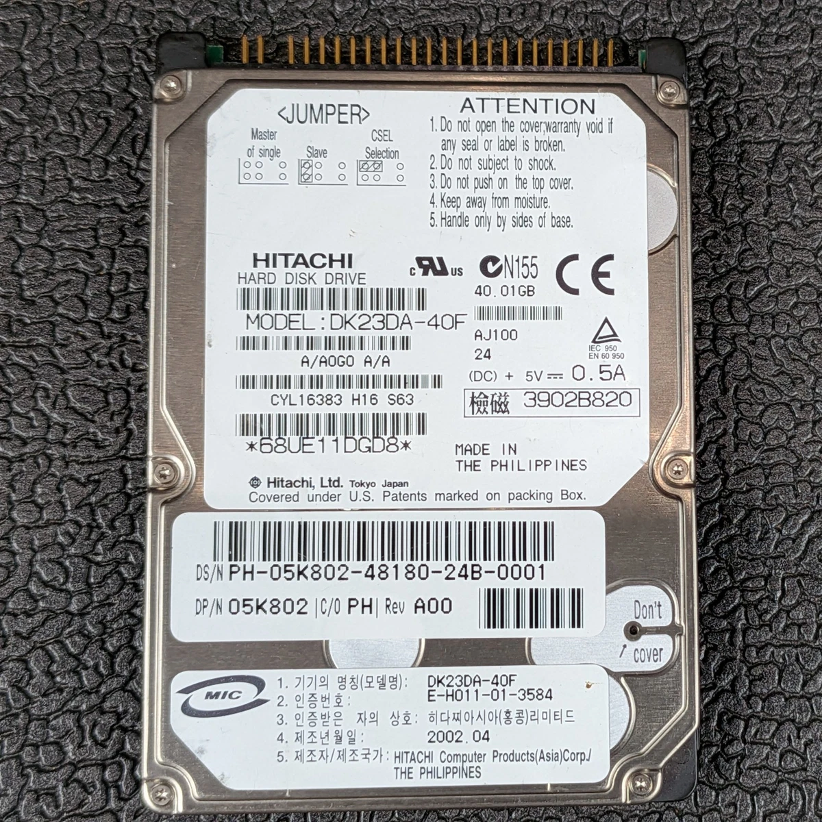 Hitachi PATA/IDE/EIDE Internal Hard Disk Drives 2 MB Cache for 