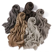 Muslim Women Tassels Hijab Wrap Long Scarf Head Cover Shawls Islamic Headscarf