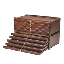 10-Drawer Art Supply Storage Box, Beech Wood Art Box, Large Capacity Wooden