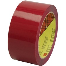 3" x 110 Yd Red 2 mil Polypropylene Box Sealing Tape with Acrylic Adhesive
