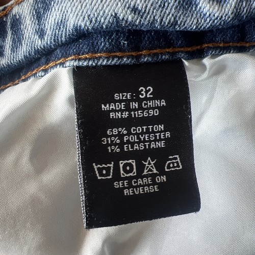 Refinery Republic Design Lab Mens Blue Jeans Grunge Acid Wash Tie Dye Sz 32 - Picture 12 of 13