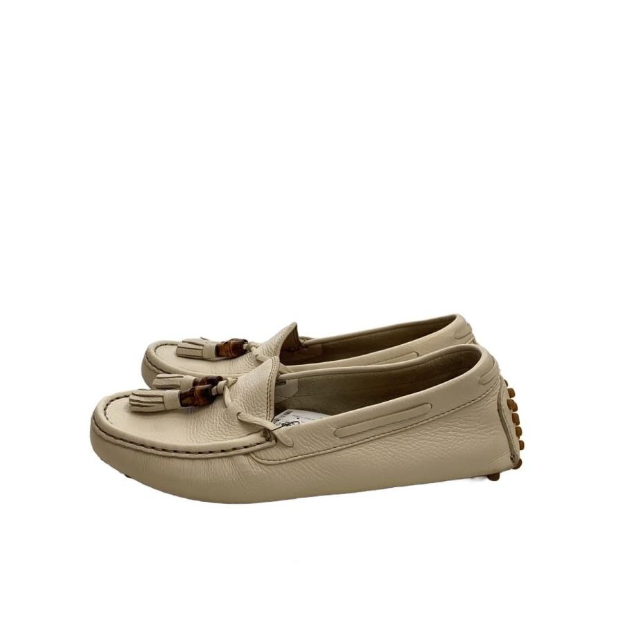 GUCCI Women's Leather Loafers Dress Shoes Size:34/JP:21 White 141119K Authentic thumbnail 2