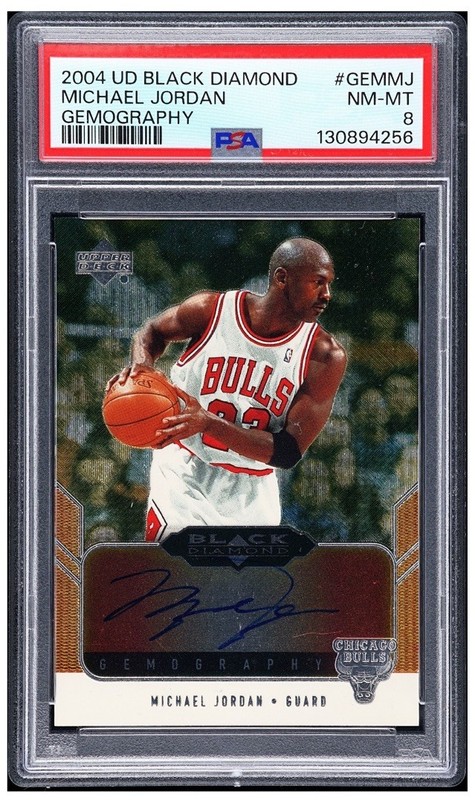Upper Deck 2004-05 Black Diamond Gemography Michael Jordan GEM-MJ Auto PSA 8