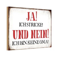 Holzschild 20X30 Cm Ja Ich Stricke Nein Keine Oma Opa Deko Geschenk Holz Schild