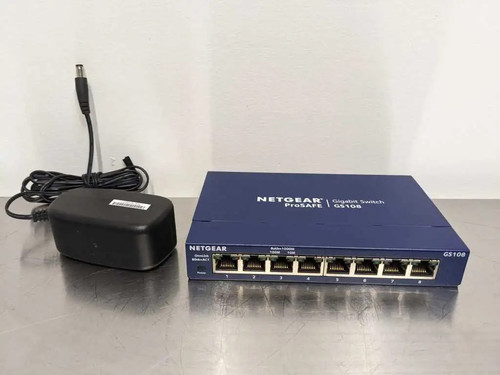 Netgear GS108v4 ProSafe 8 Port Gigabit Switch v4 with Cord - Tested