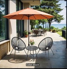 Modern Acapulco Chair Set – 3 Piece Outdoor Patio Furniture with 2 Chairs & Glas