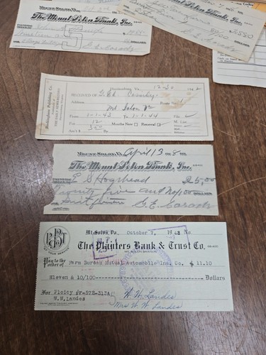 Vintage Bank checks, receipts, Miscellaneous Papers Virginia - Picture 3 of 16