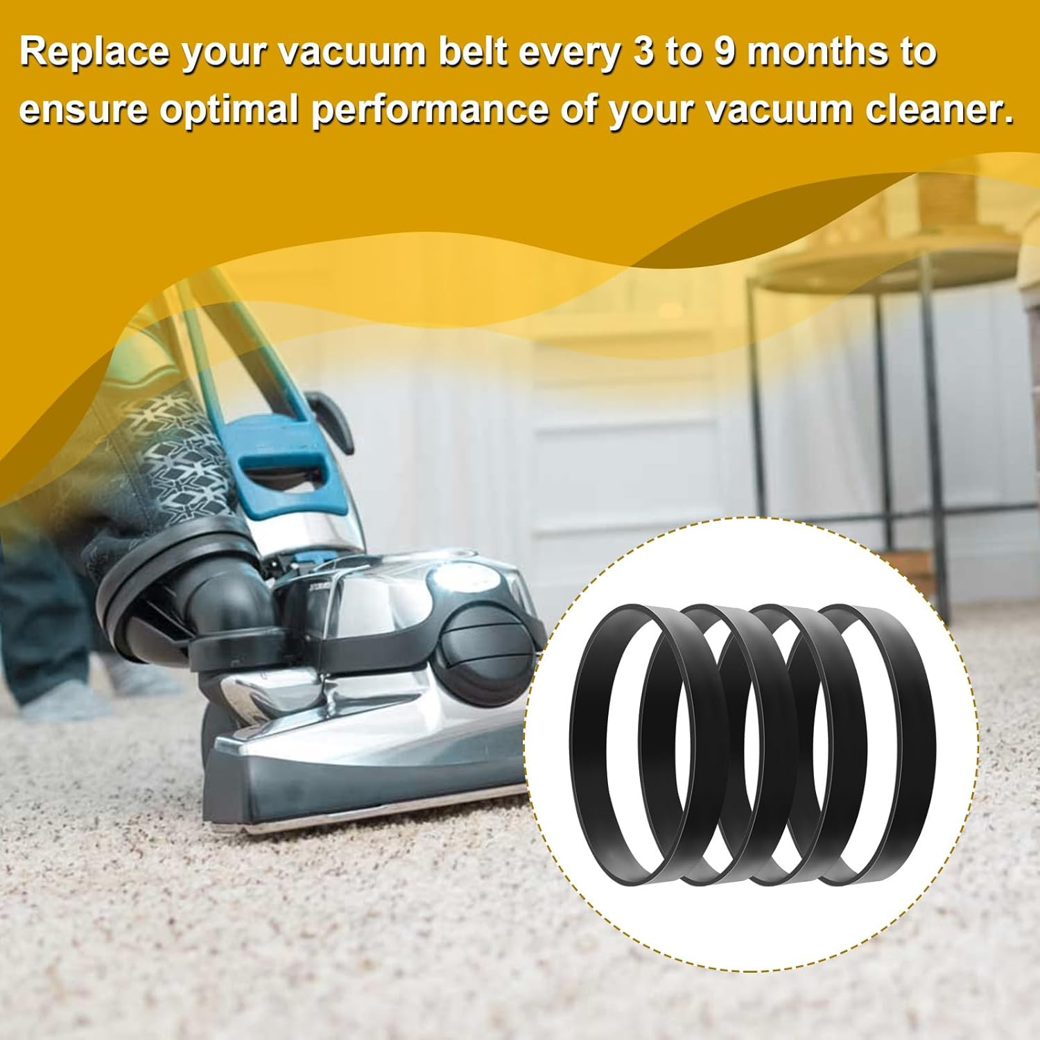 2-Pack E0205 U-Style Vacuum Cleaner Belts Compatible with Eureka Airspeed