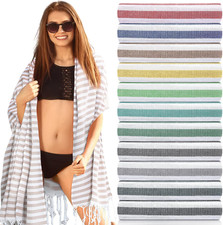 Oversized 12 Pcs Turkish Cotton Beach Towels - Quick Dry  Sand Free Mix Colors