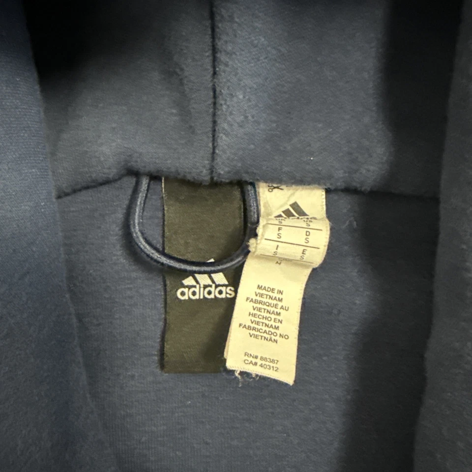Adidas ZNE Hoodie Sweatshirt Adult Small Blue Full Zip - Image 3 of 4