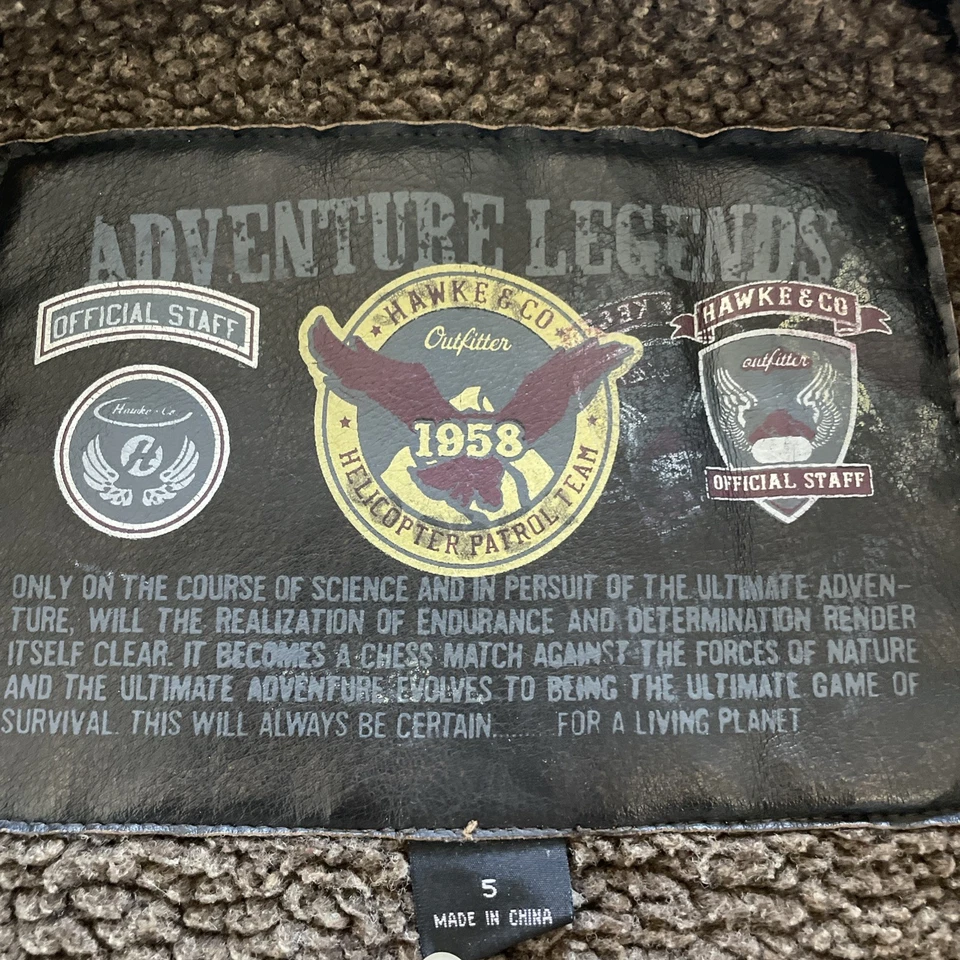 Hawke & Co Kids Leather Pilot Flight Jacket Size 5 Small Toddler - Image 2 of 4