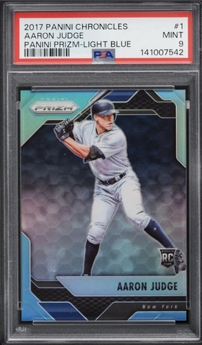 2017 Panini Chronicles Prizm Aaron Judge Rookie RC #1 Light Blue /299 PSA 9 Mint