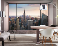 Komar New York City Skyline Fototapete Blick Penthouse Fenster 368X254Cm Matt