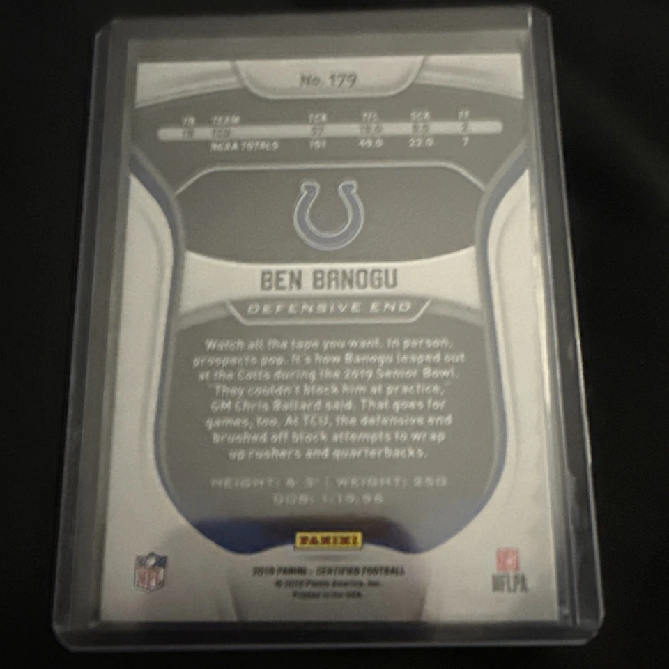 2019 Panini Certified - Rookies Ben Banogu #179 Mirror Red /99 (RC) - Image 2 of 2