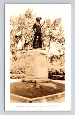 1940 RPPC The Minute Man Monument Statue Concord MA Postcard