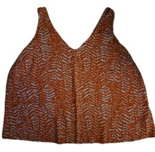 VGC George Orange & White Zebra Animal Print V Neck & Back Sleeveless Top Sze 26
