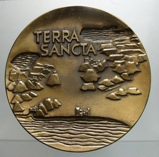 MEDAGLIA PAOLO VI 1963 VIAGGIO IN TERRA SANTA IN BRONZO