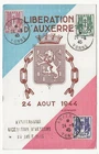 1945 Postcard 1st anniversary Liberation of Auxerre France with postmarks A1102