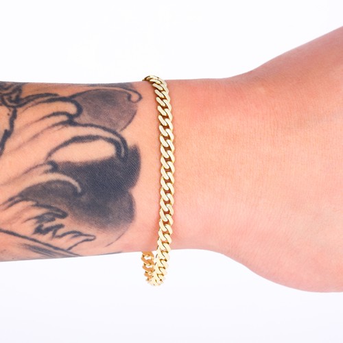 10K Yellow Gold Miami Cuban Royal Monaco Chain Bracelet 5mm-20mm 6" 7" 8" 9" - Picture 10 of 92