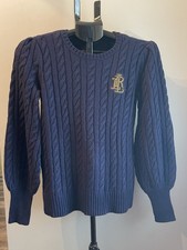 VTG Lauren Ralph Lauren W  Navy Cable Knit Sweater