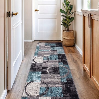 Rugshop Rugs Runners Abstract Circle Carpet Rug Runner Kitchen Rugs Gray 2'7''x6'