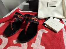 Gucci Horsebit Flip Flip Sandals 37 US7 - 2018 Era Excellent Cond 750 Retail