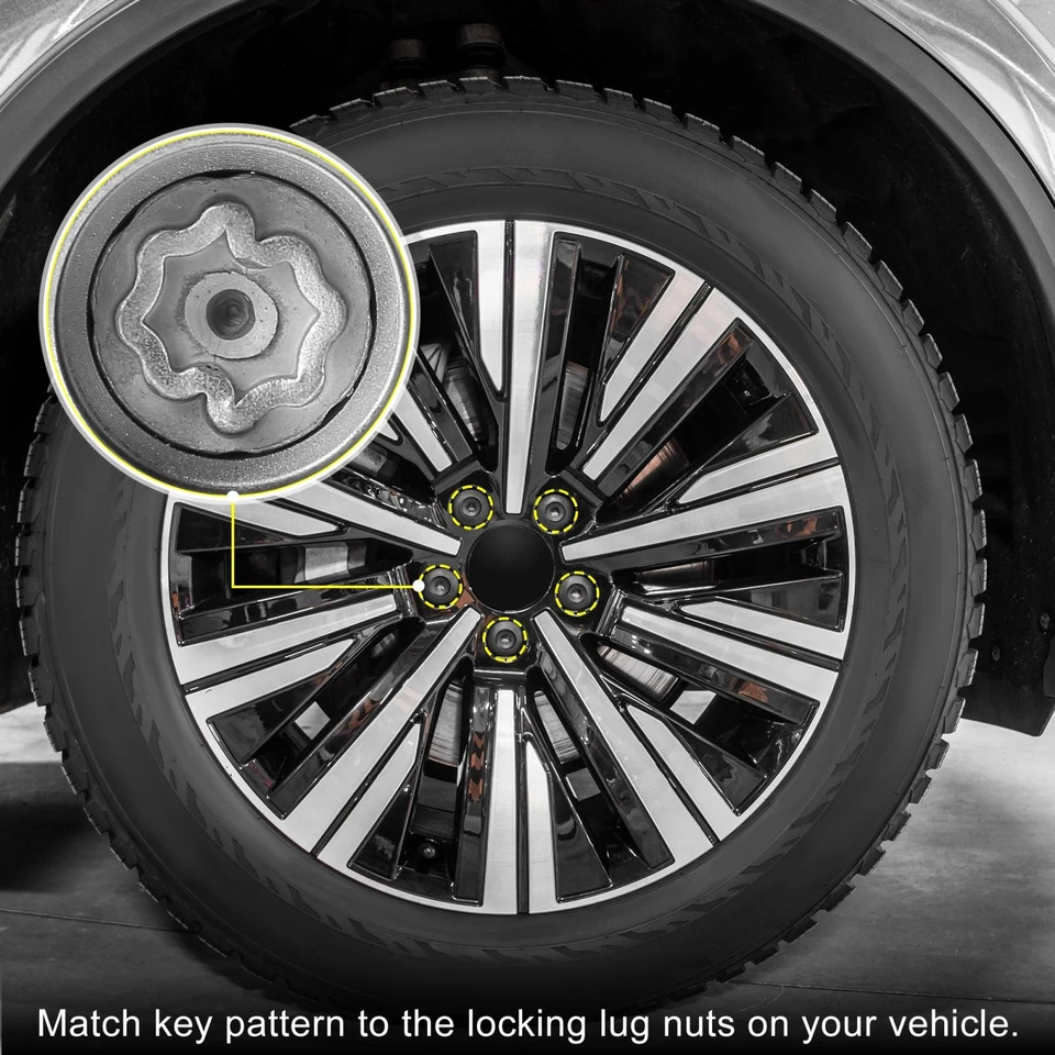 X Cerradura Rueda Coche Tornillo Antirrobo Retiro Llave Repuesto para Audi A4L A5 Q3 A8 Foto 3 de 4