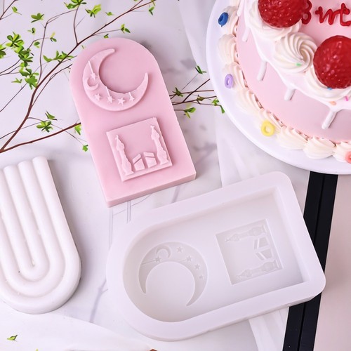 Silicone Moon Castles Candle Molds Portable Epoxy Resin Molds Soap Mold Home