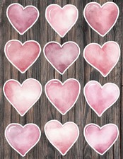 Watercolor Style Heart Vinyl Stickers Set Scrapbooking Laptop Waterbottle
