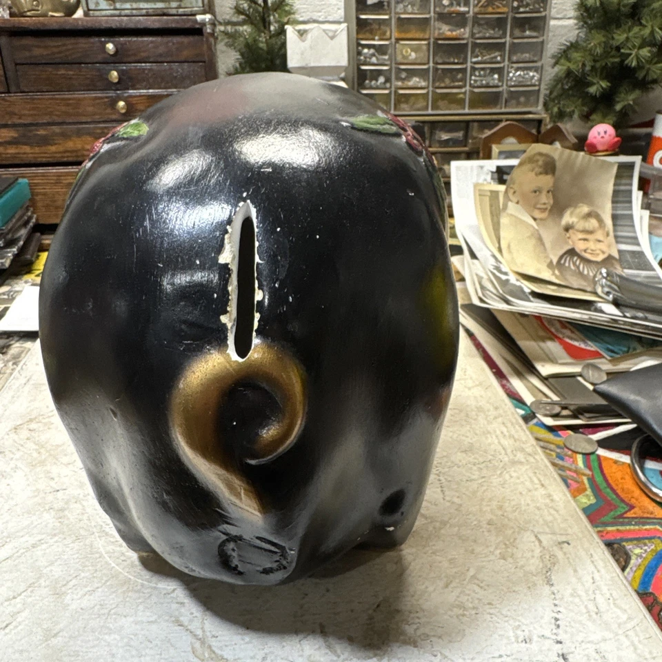 Vintage Chalkware Piggy Bank 12”x7”x9.5” - Image 3 of 4